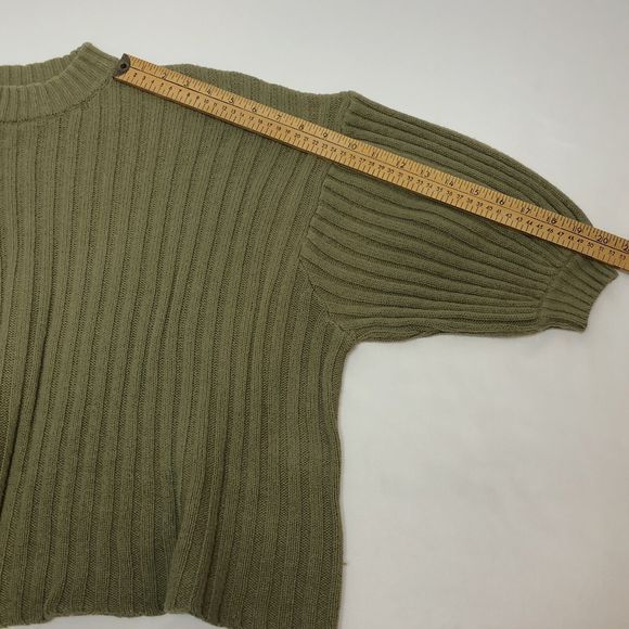 Urban Outfitters Lou Mock Neck Sweater Womens MEDIUM Olive Green Oversized Boxy - Picture 6 of 7